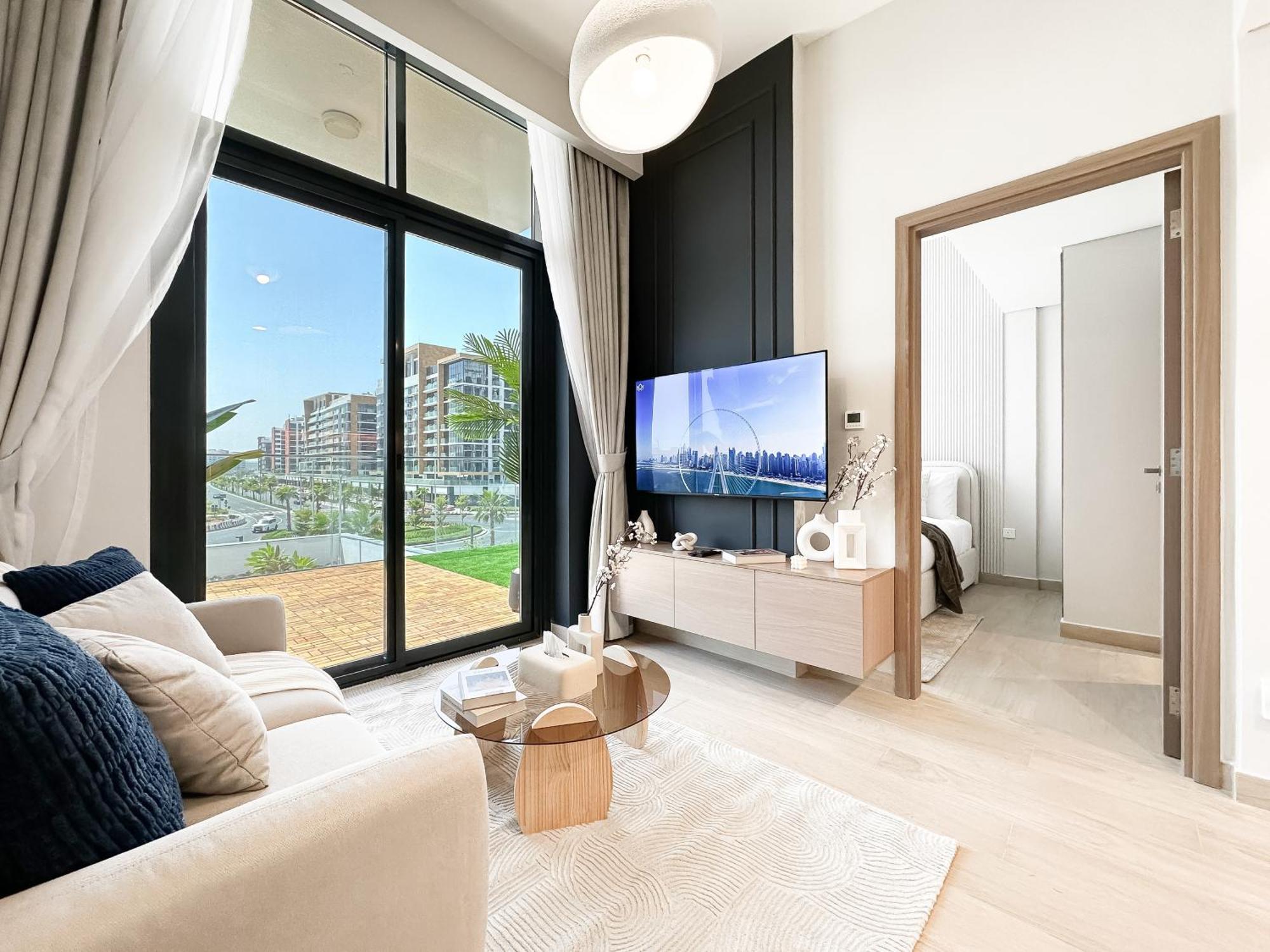 Apartamento Exquisite 2Br Oasis W Pool View In Meydan Dubái Exterior foto