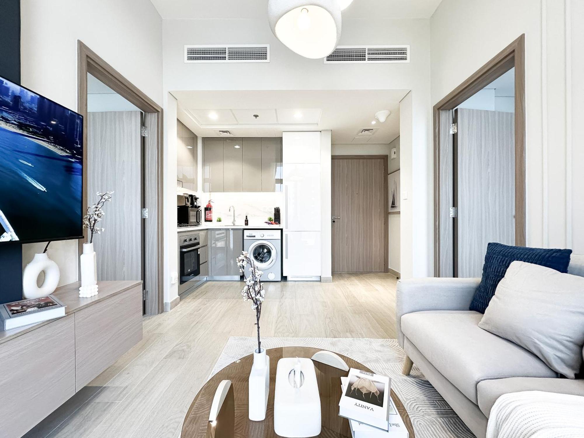 Apartamento Exquisite 2Br Oasis W Pool View In Meydan Dubái Exterior foto
